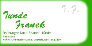 tunde franek business card